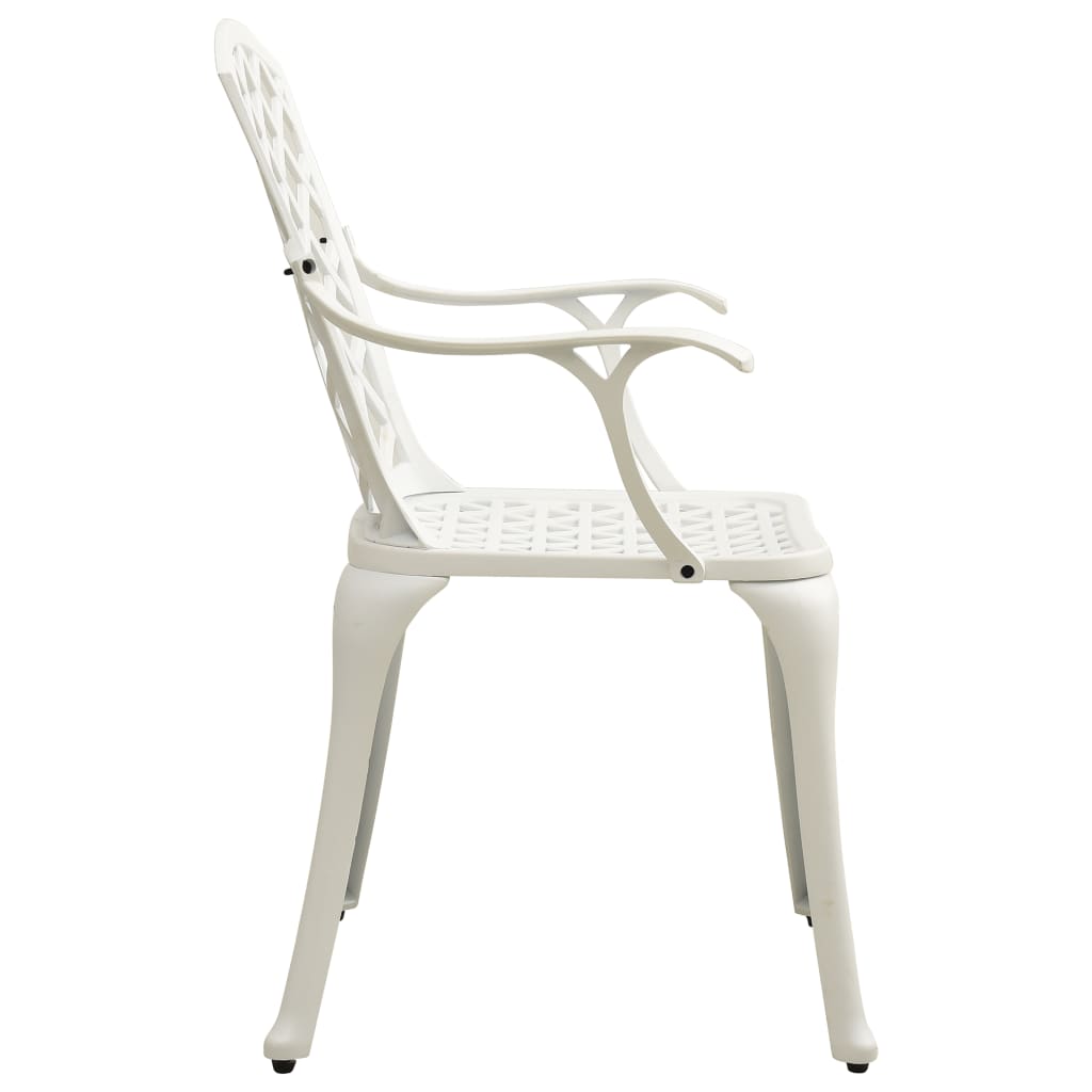havestole 6 stk. støbt aluminium hvid