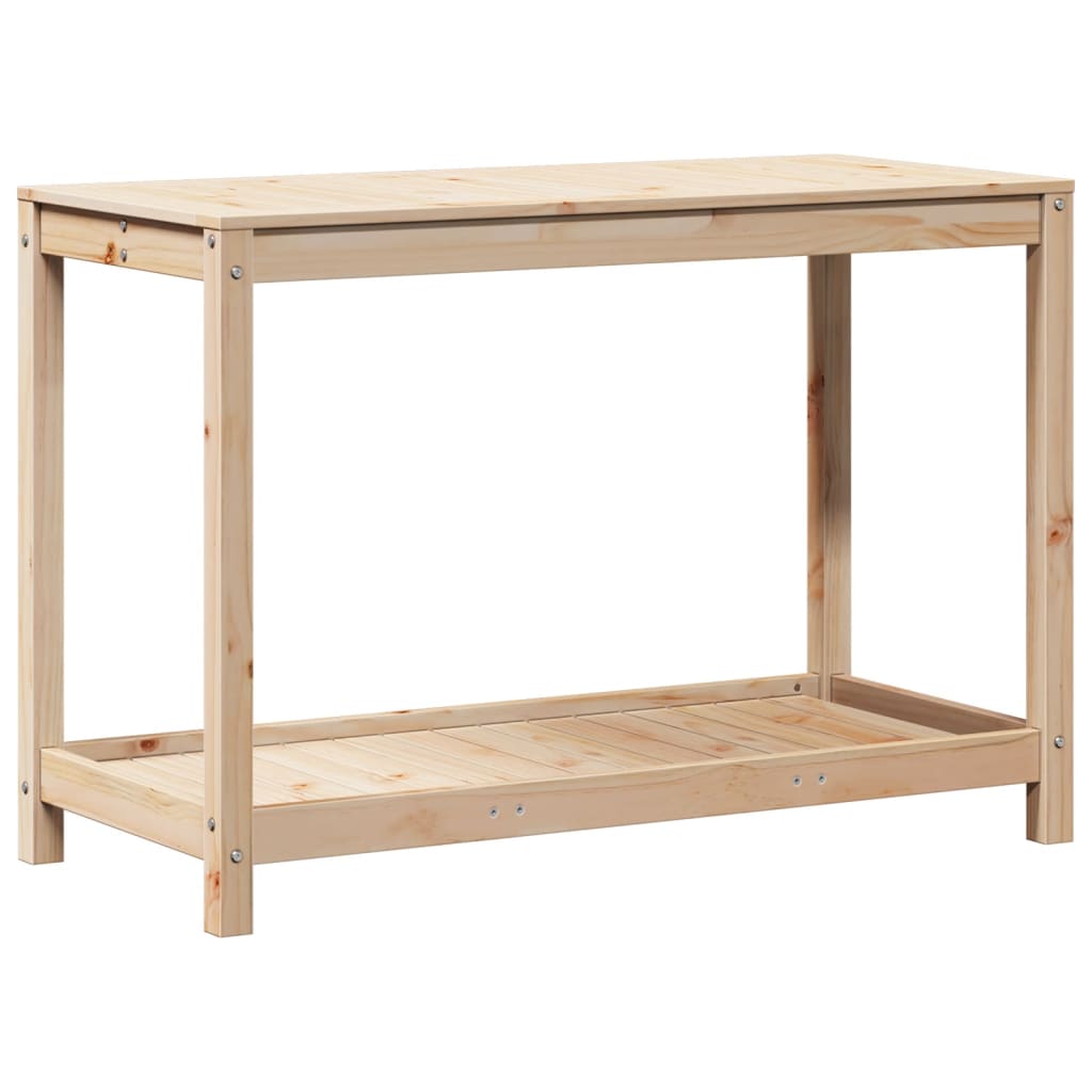 plantebord med hylde 108x50x75 cm massivt fyrretræ