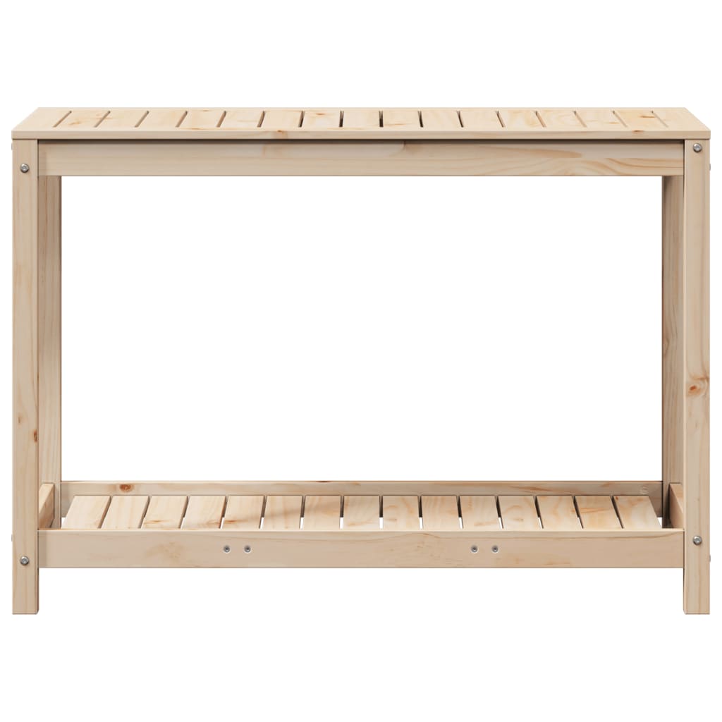 plantebord med hylde 108x50x75 cm massivt fyrretræ