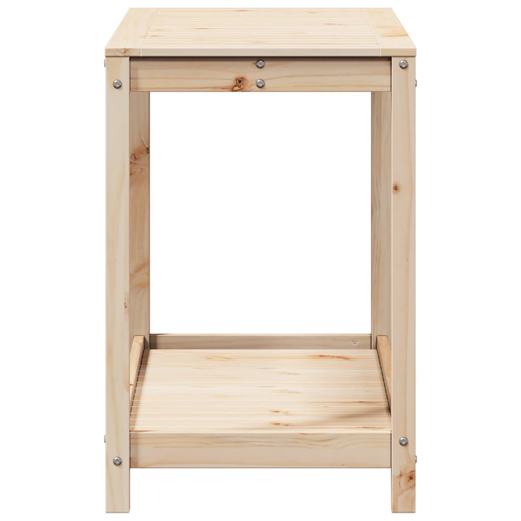 plantebord med hylde 108x50x75 cm massivt fyrretræ