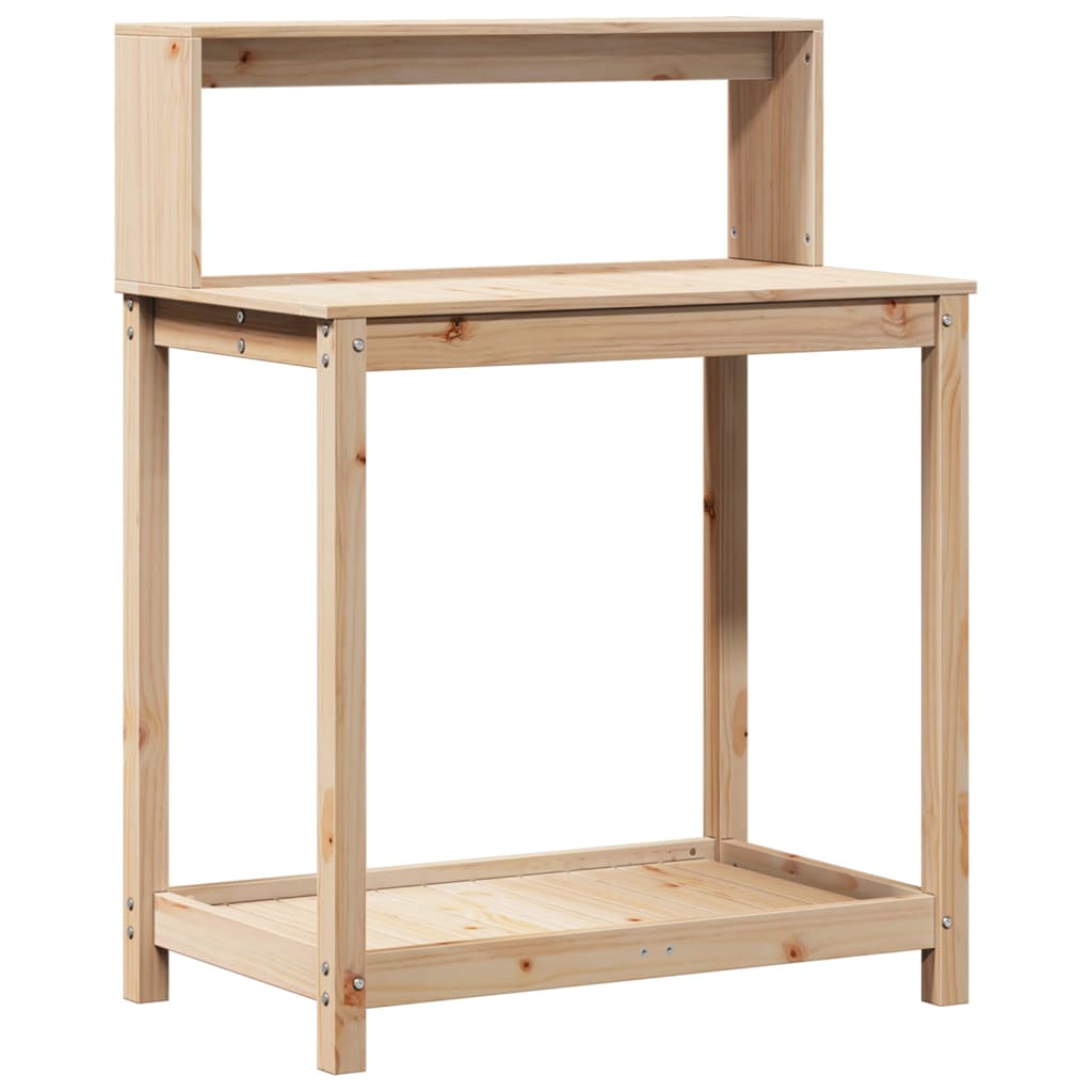 plantebord med hylder 82,5x50x109,5 cm massivt fyrretræ