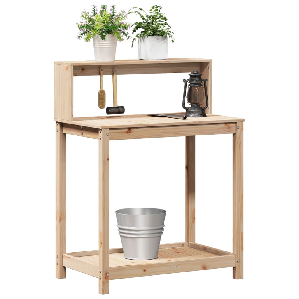 plantebord med hylder 82,5x50x109,5 cm massivt fyrretræ