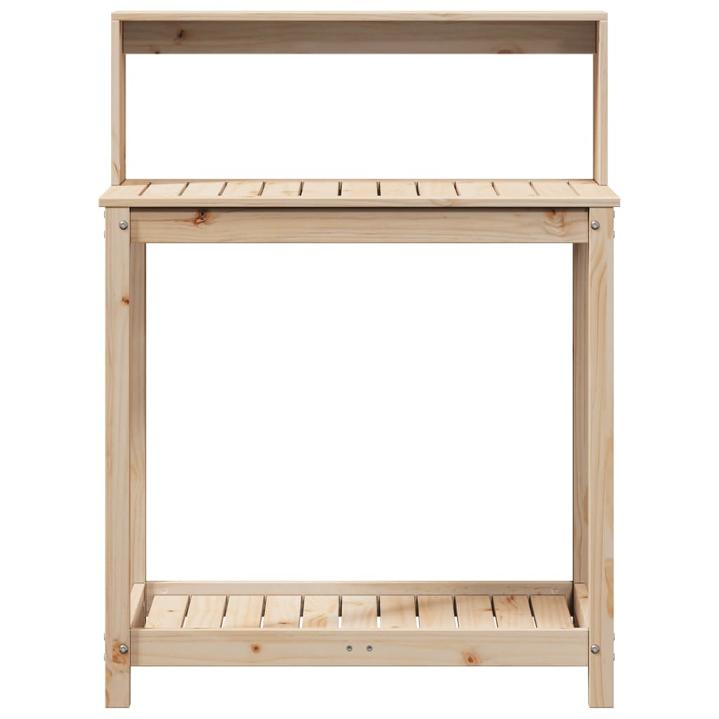 plantebord med hylder 82,5x50x109,5 cm massivt fyrretræ