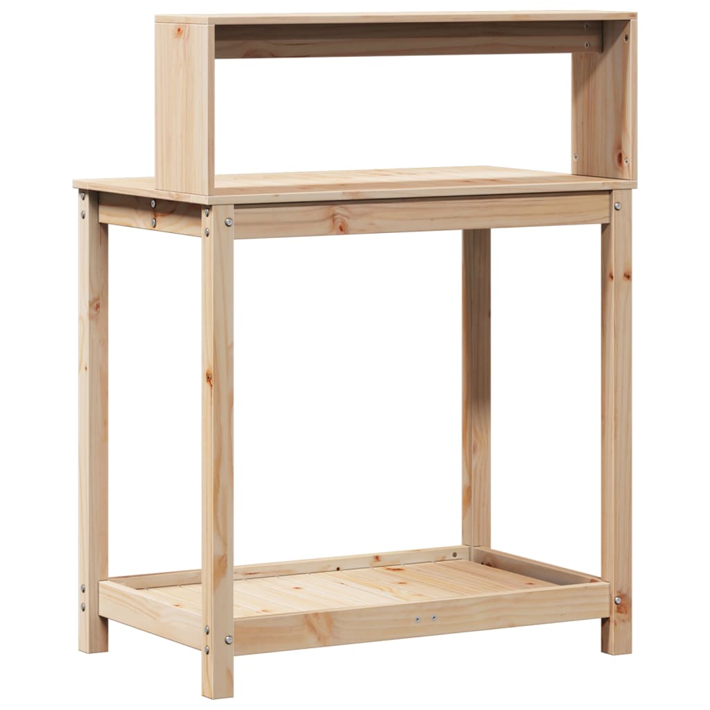 plantebord med hylder 82,5x50x109,5 cm massivt fyrretræ