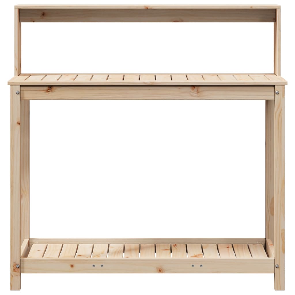 plantebord med hylder 108x50x109,5 cm massivt fyrretræ