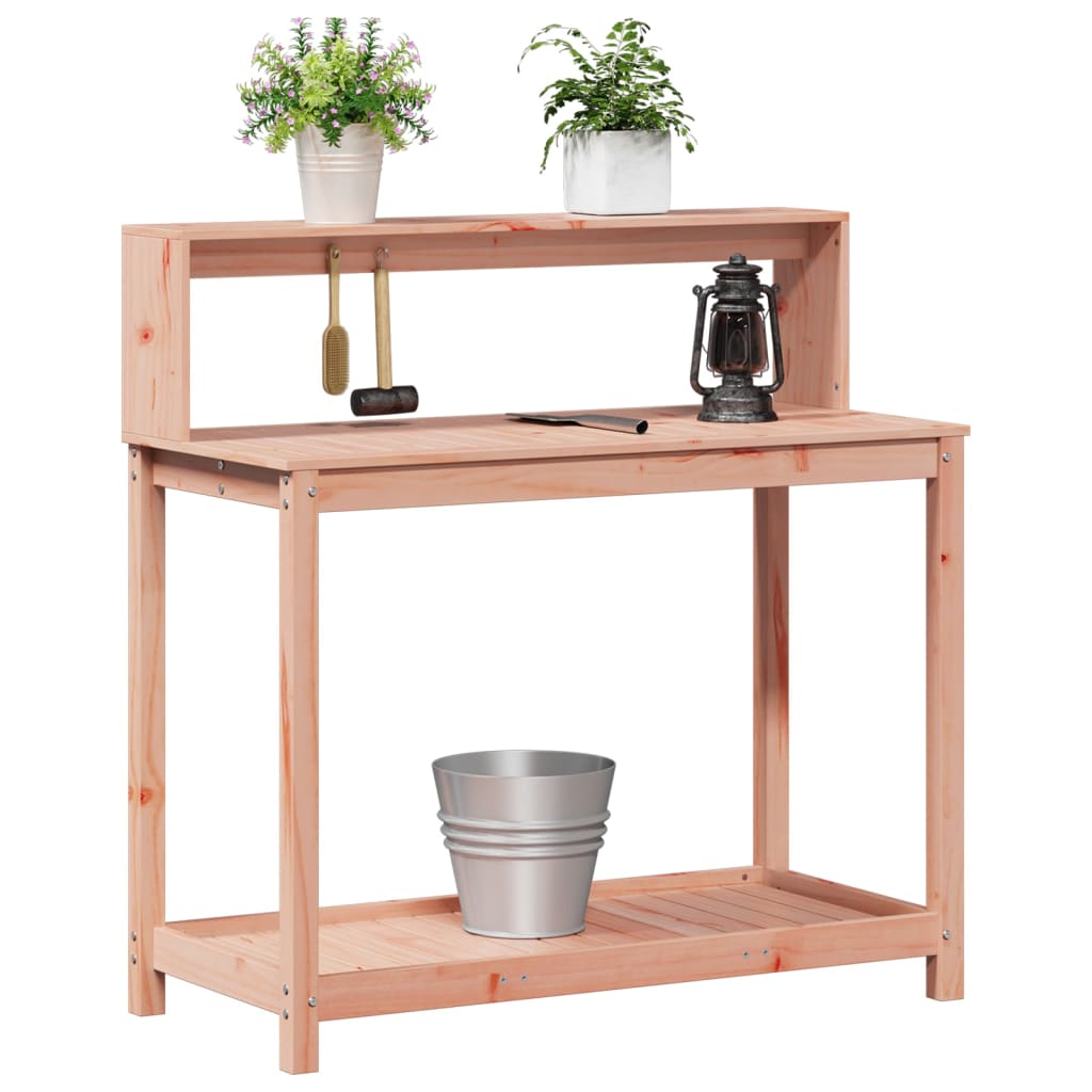 plantebord med hylder 108x50x109,5 cm massivt douglasgran