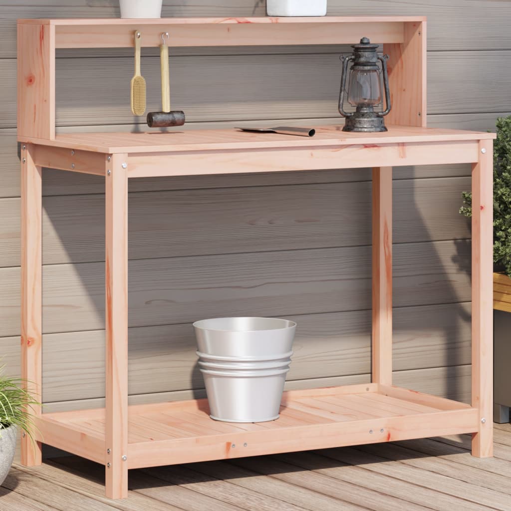 plantebord med hylder 108x50x109,5 cm massivt douglasgran