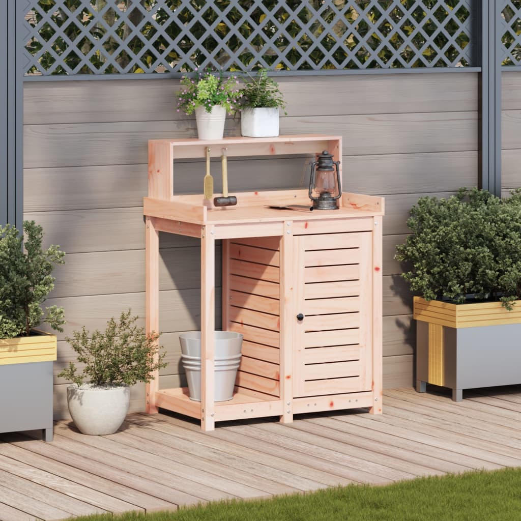 plantebord med hylder 82,5x50x109,5 cm massivt douglasgran