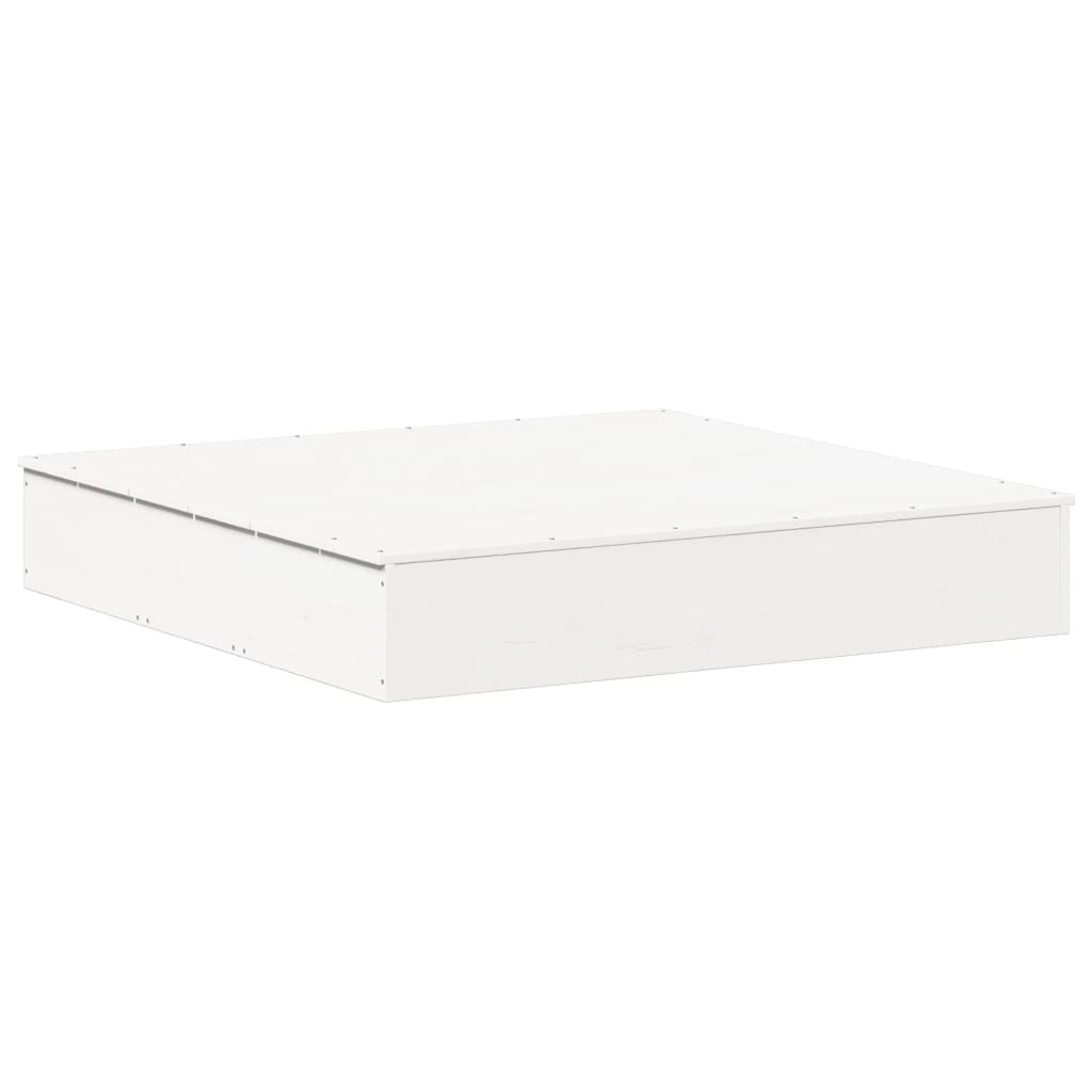 sandkasse med låg 111x111x19,5 cm massivt fyrretræ hvid