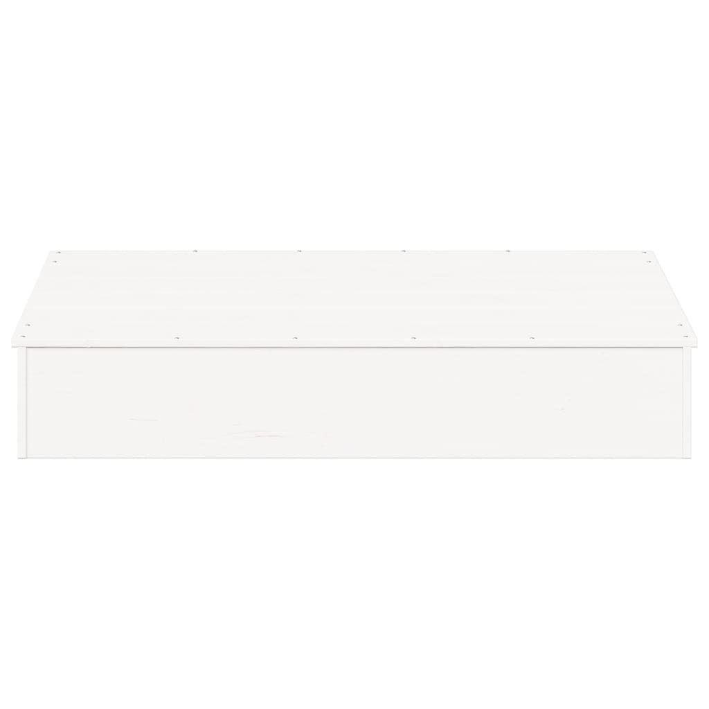 sandkasse med låg 111x111x19,5 cm massivt fyrretræ hvid