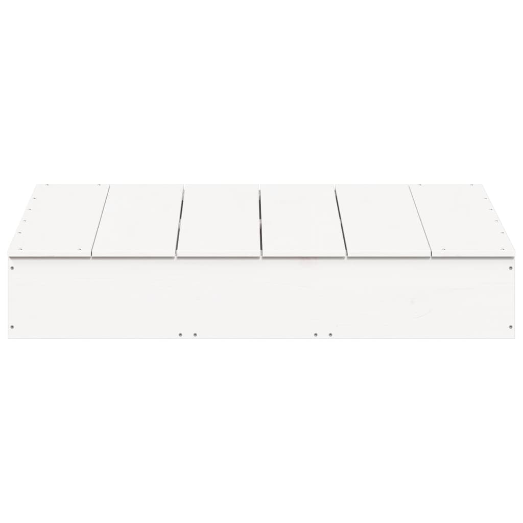 sandkasse med låg 111x111x19,5 cm massivt fyrretræ hvid