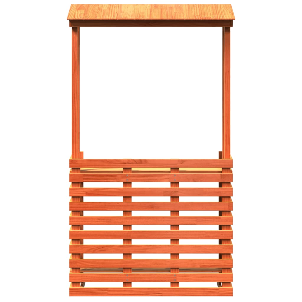 udendørs barbord med tag 112,5x57x195,5 cm massivt træ brun