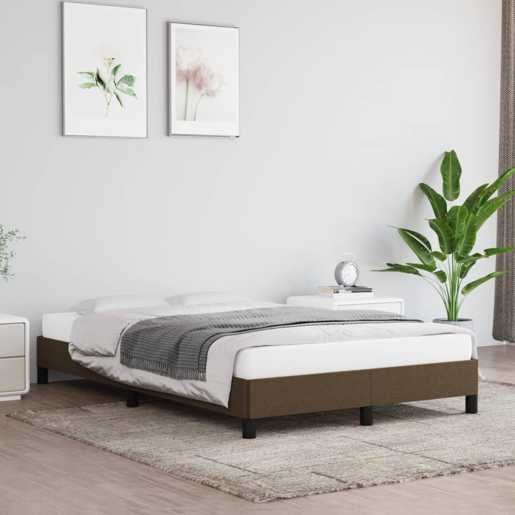 sengeramme uden madras 120x190 cm stof mørkebrun