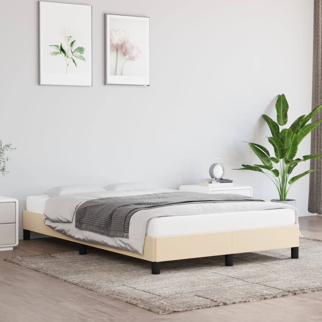 sengeramme uden madras 120x190 cm stof cremefarvet