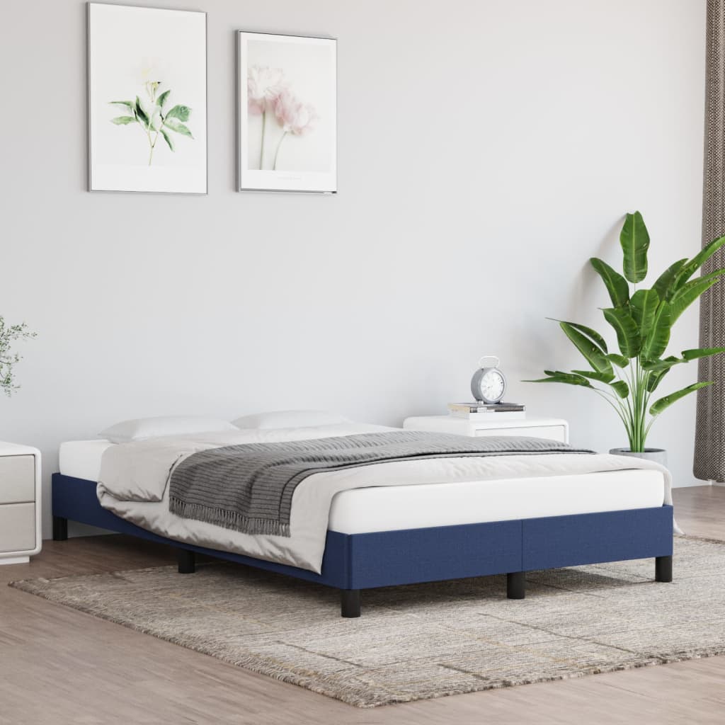 sengeramme uden madras 120x190 cm stof blå