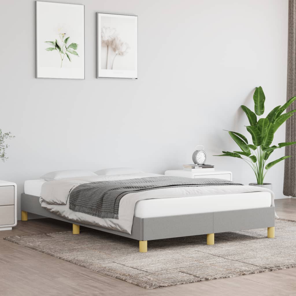sengeramme uden madras 120x190 cm stof enkeltseng lysegrå