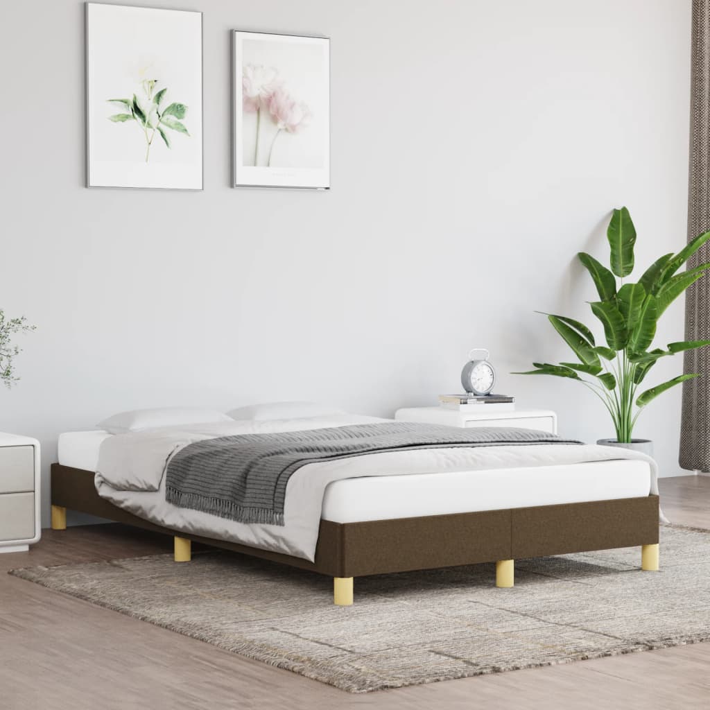 sengeramme uden madras 120x190 cm stof mørkebrun