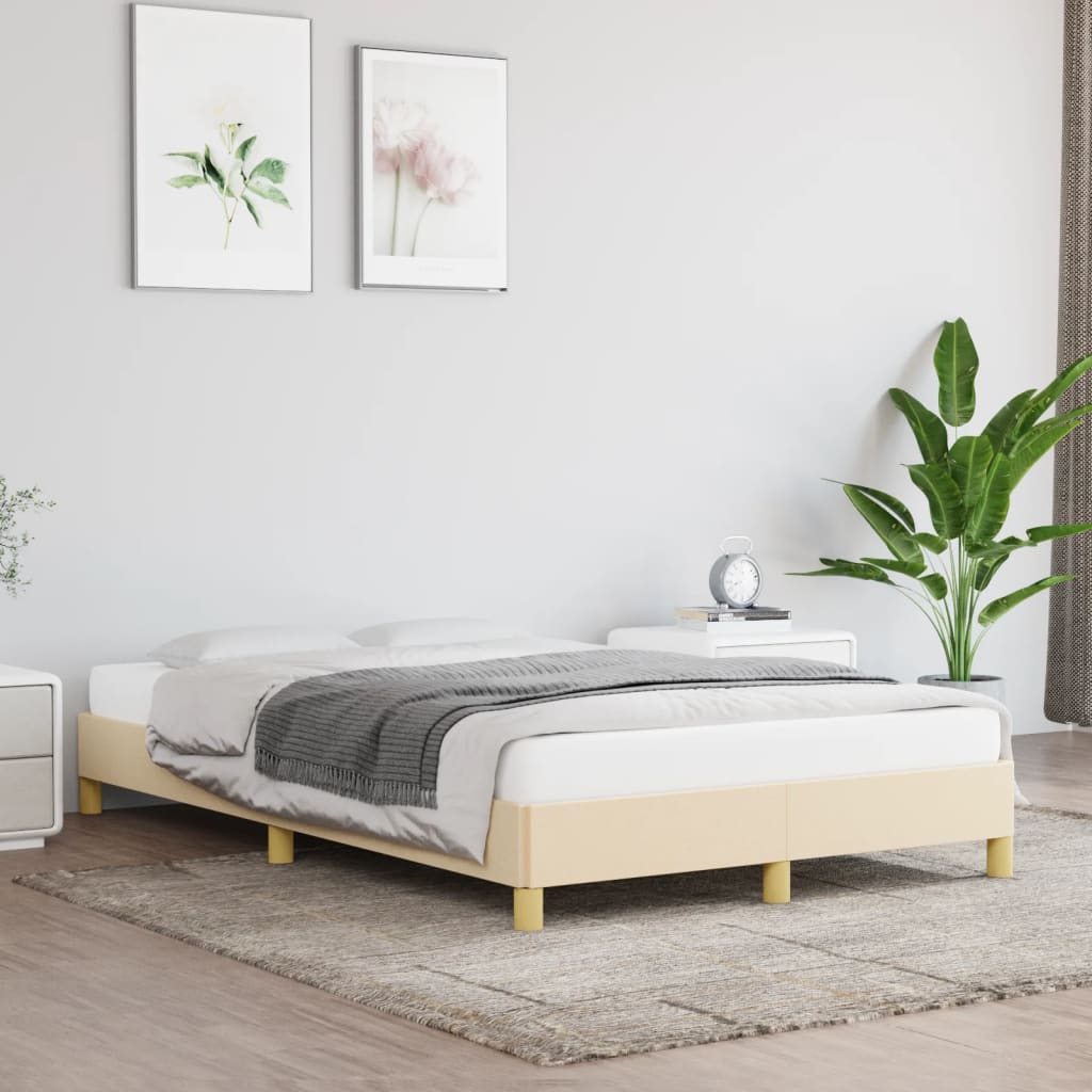 sengeramme uden madras 120x190 cm stof cremefarvet