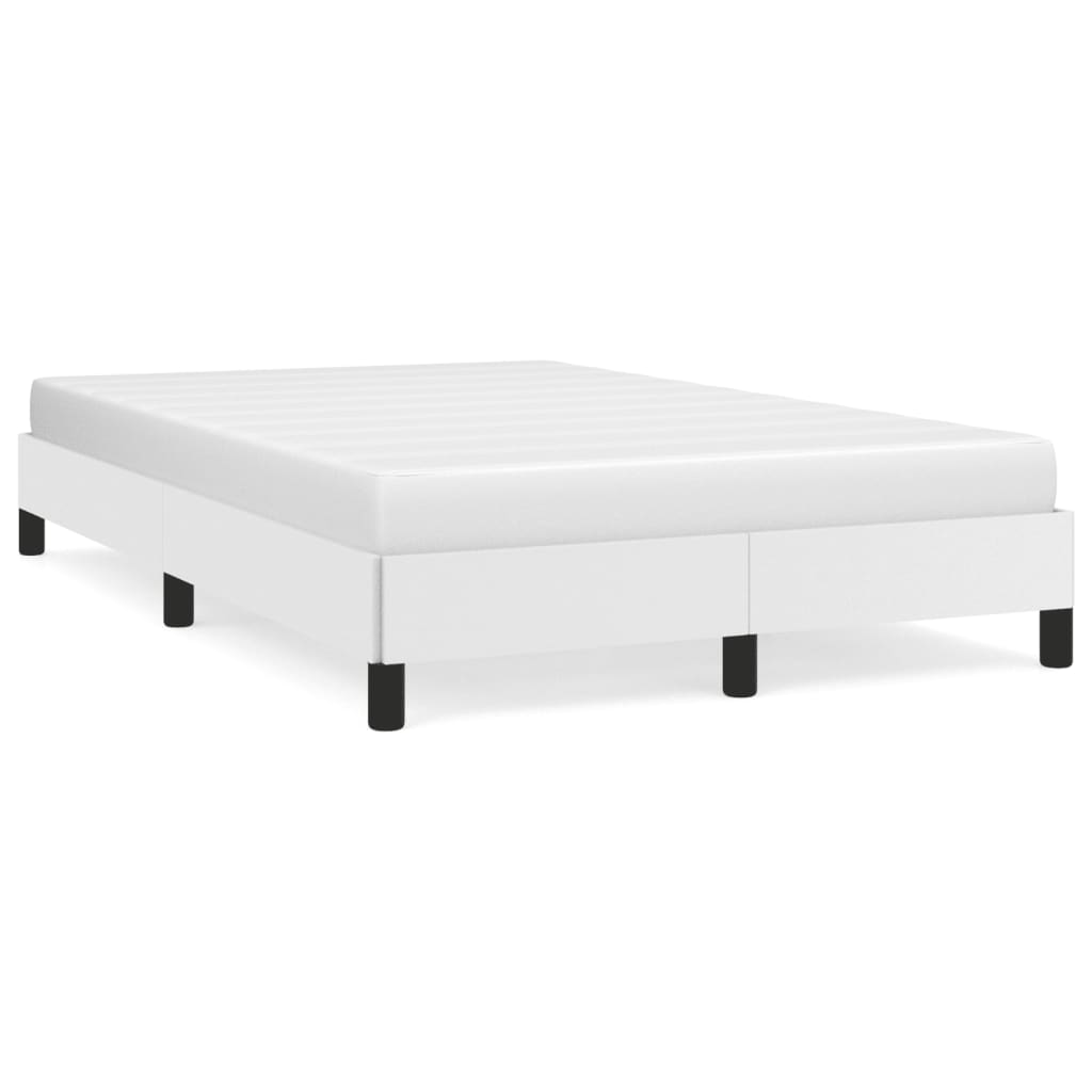 sengeramme uden madras 120x190 cm kunstlæder enkeltseng hvid