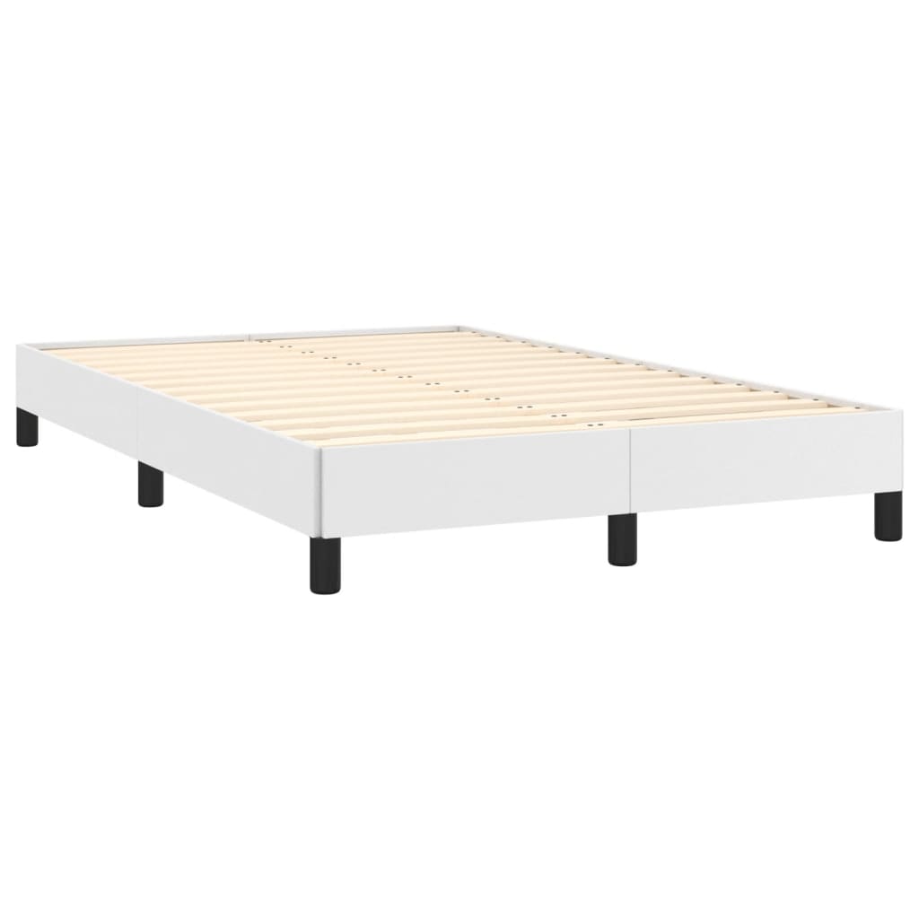 sengeramme uden madras 120x190 cm kunstlæder enkeltseng hvid