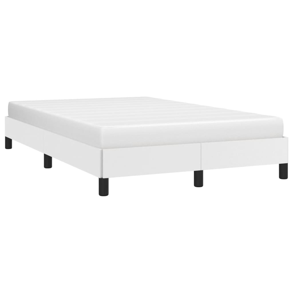 sengeramme uden madras 120x190 cm kunstlæder enkeltseng hvid