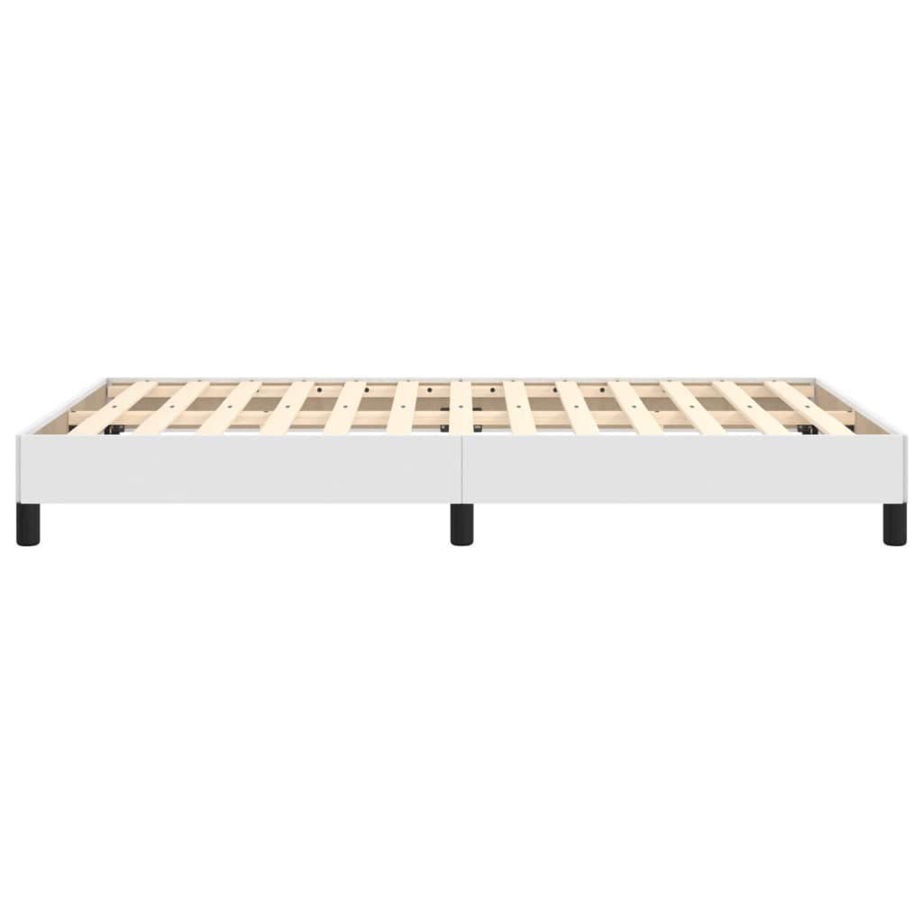 sengeramme uden madras 120x190 cm kunstlæder enkeltseng hvid