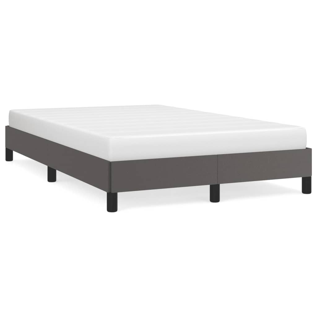 sengeramme uden madras 120x190 cm kunstlæder enkeltseng grå