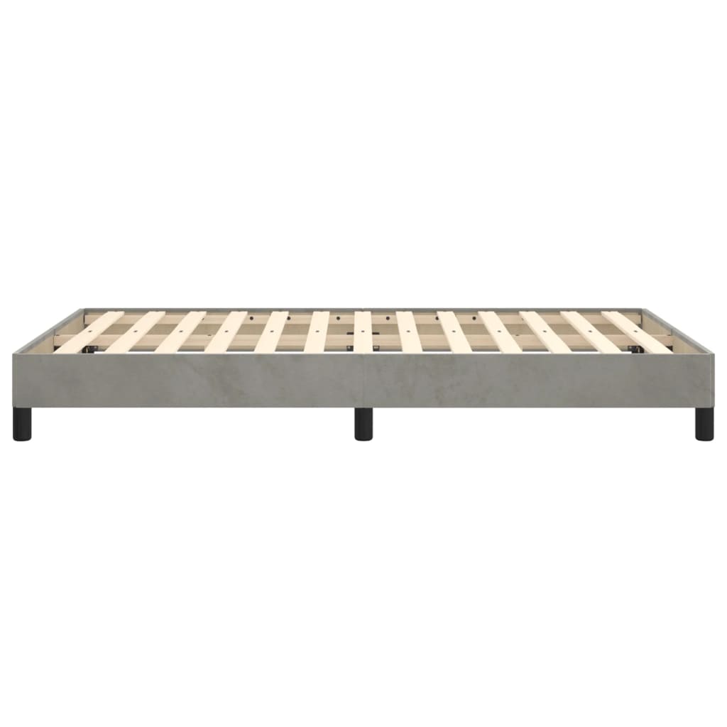 sengeramme uden madras 120x190 cm fløjl enkeltseng lysegrå