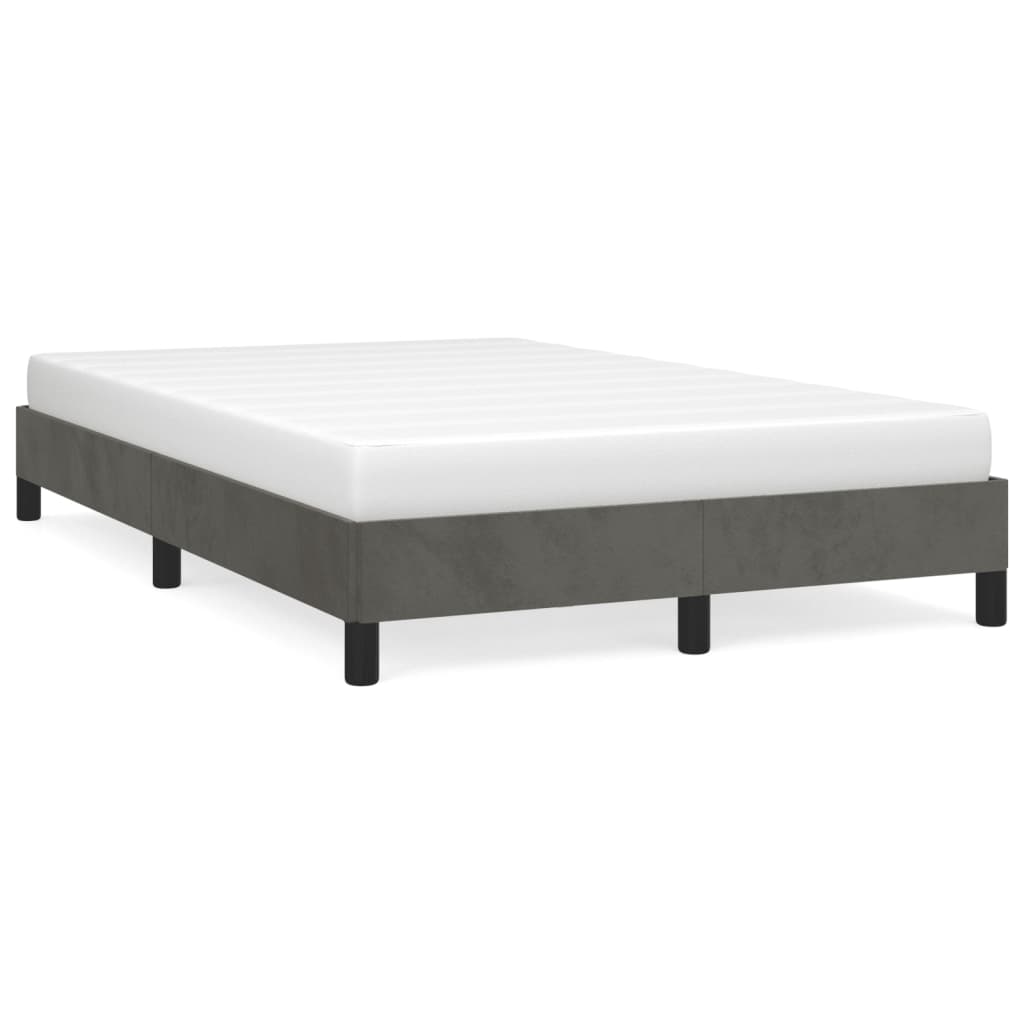 sengeramme uden madras 120x190 cm fløjl enkeltseng mørkegrå