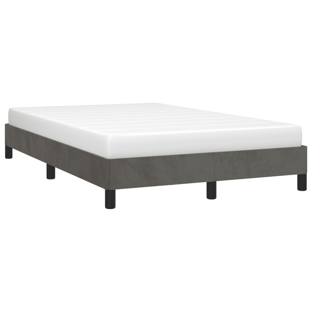 sengeramme uden madras 120x190 cm fløjl enkeltseng mørkegrå