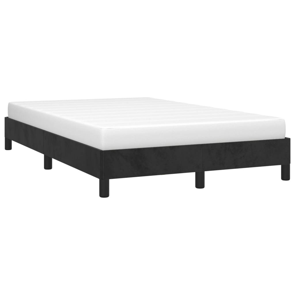 sengeramme uden madras 120x190 cm fløjl enkeltseng sort