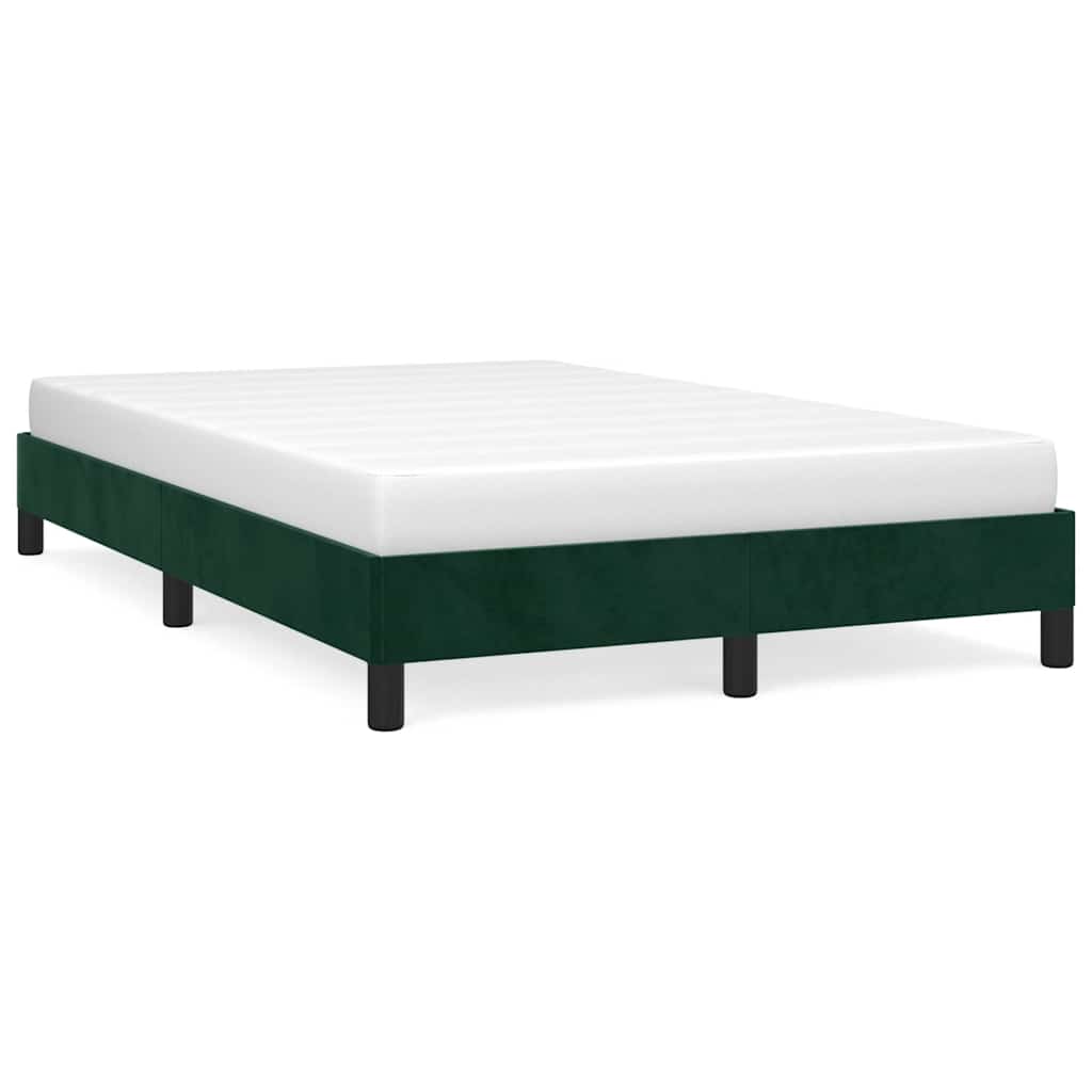 sengeramme uden madras 120x190 cm fløjl mørkegrøn