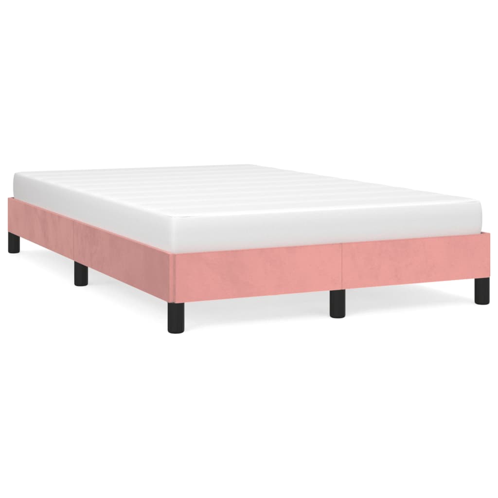 sengeramme uden madras 120x190 cm fløjl lyserød