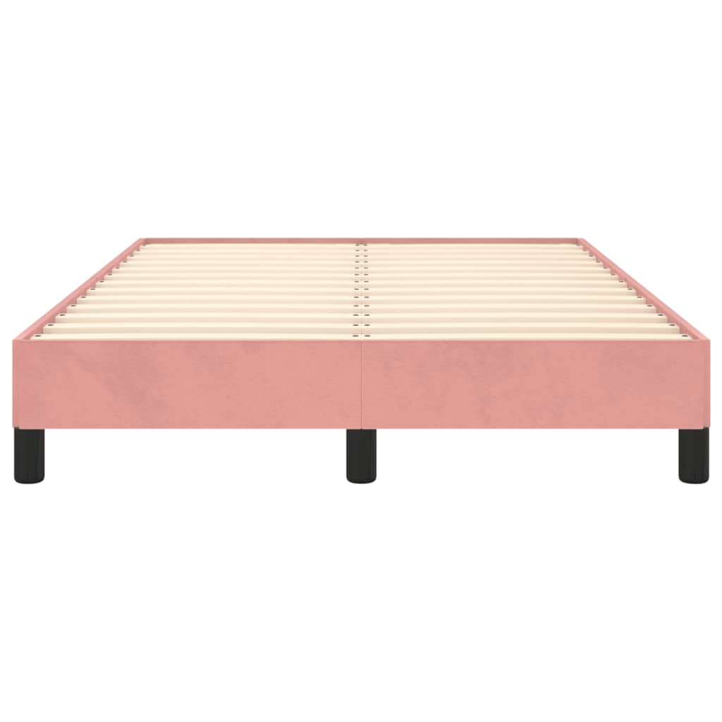 sengeramme uden madras 120x190 cm fløjl lyserød