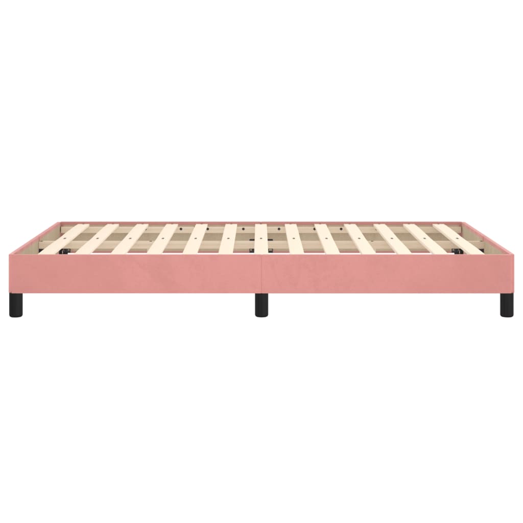 sengeramme uden madras 120x190 cm fløjl lyserød