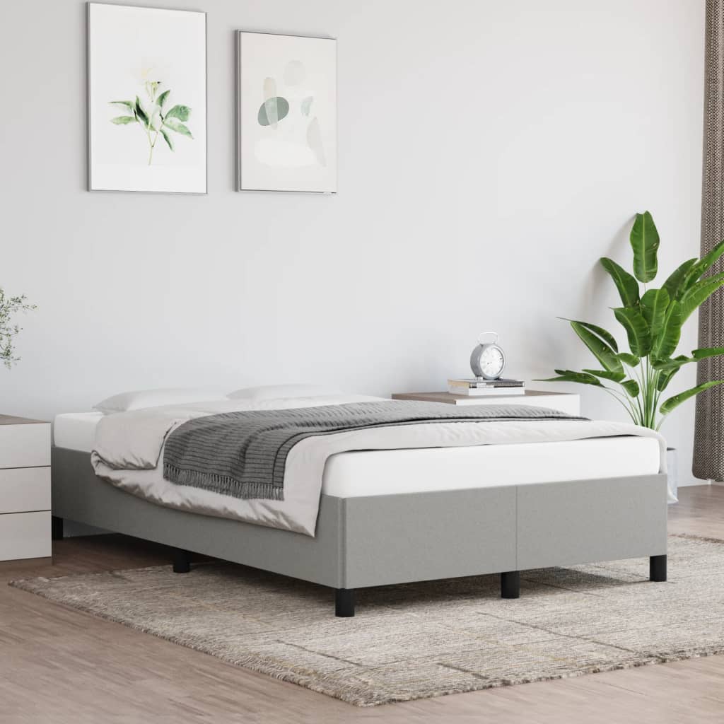 sengeramme uden madras 120x190 cm stof enkeltseng lysegrå