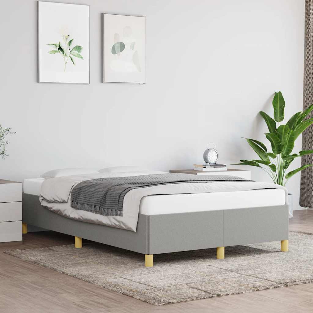 sengeramme uden madras 120x190 cm stof enkeltseng lysegrå