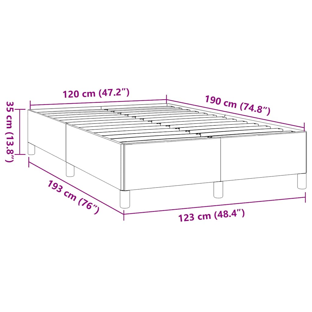 sengeramme uden madras 120x190 cm stof enkeltseng Mørkegrå