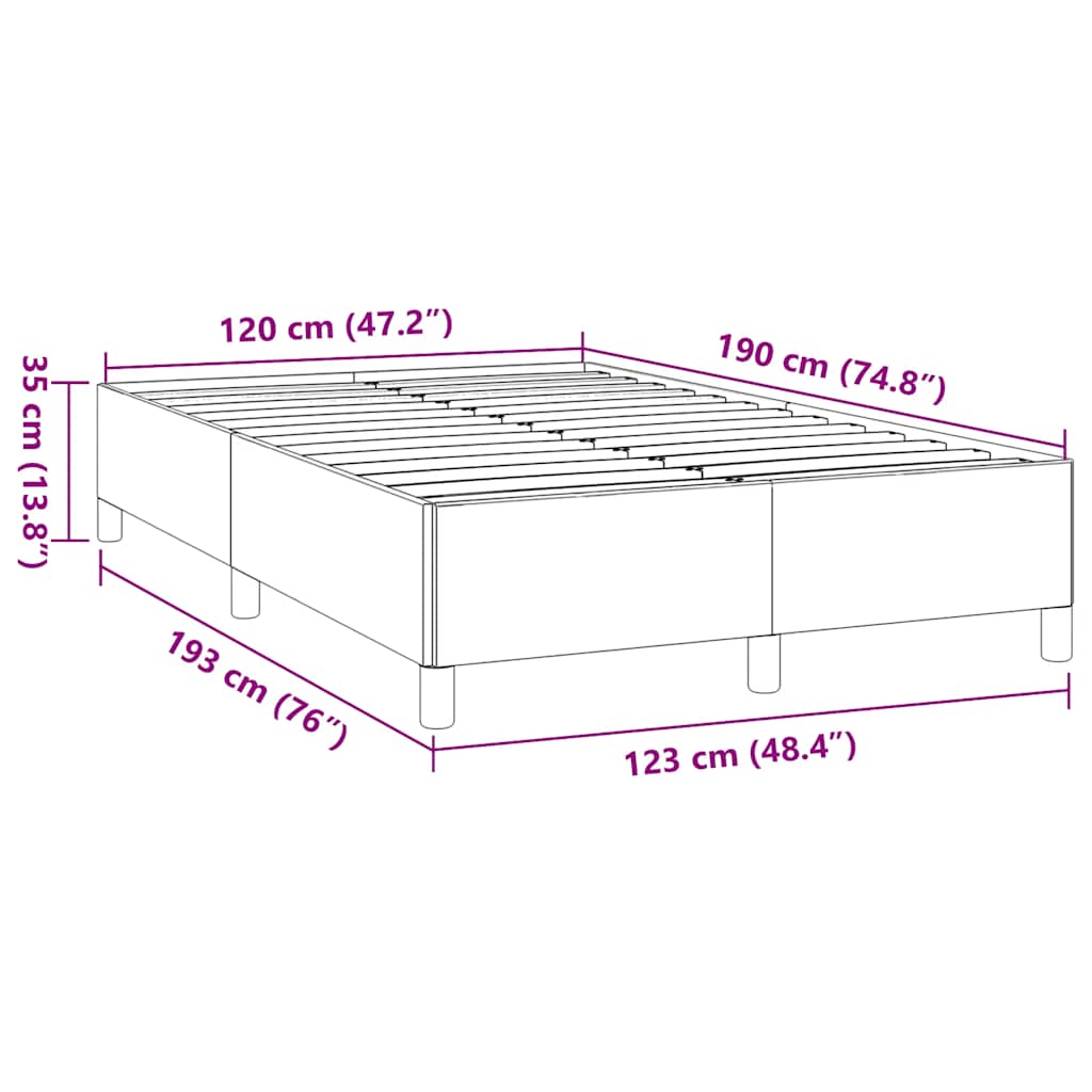 sengeramme uden madras 120x190 cm stof mørkebrun
