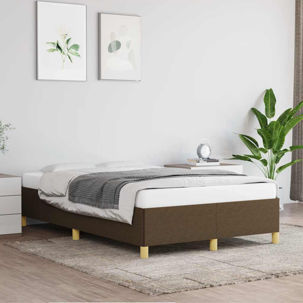 sengeramme uden madras 120x190 cm stof mørkebrun
