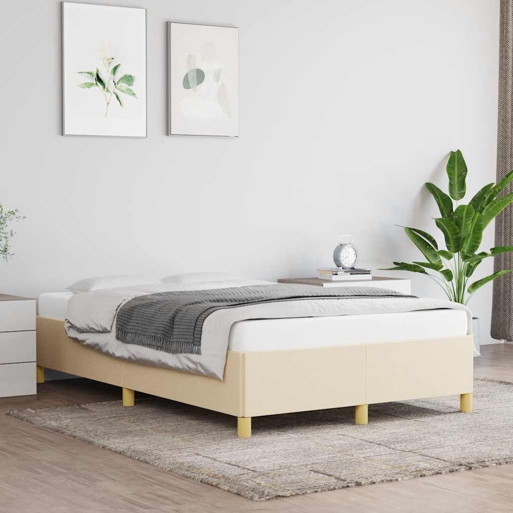 sengeramme uden madras 120x190 cm stof cremefarvet