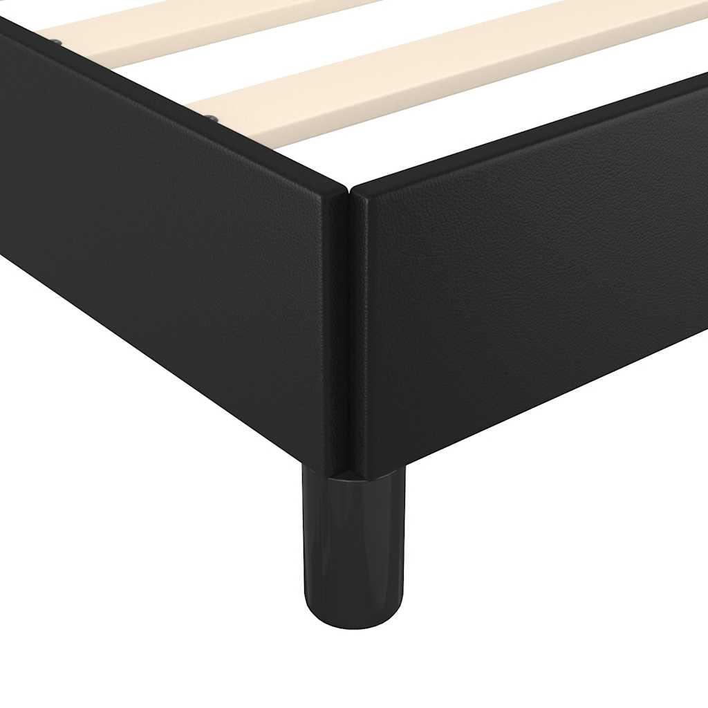 sengeramme uden madras 120x190 cm kunstlæder enkeltseng sort