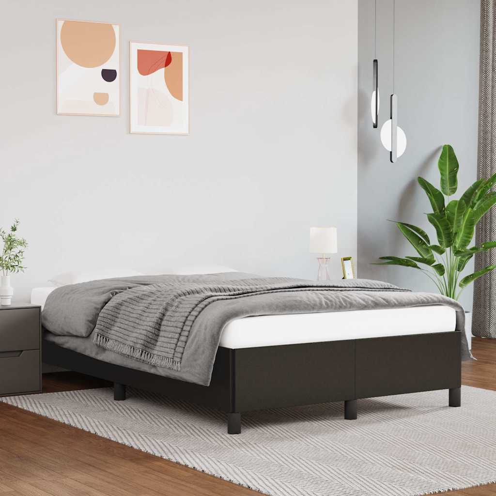 sengeramme uden madras 120x190 cm kunstlæder enkeltseng sort