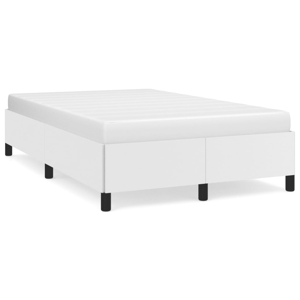 sengeramme uden madras 120x190 cm kunstlæder enkeltseng hvid