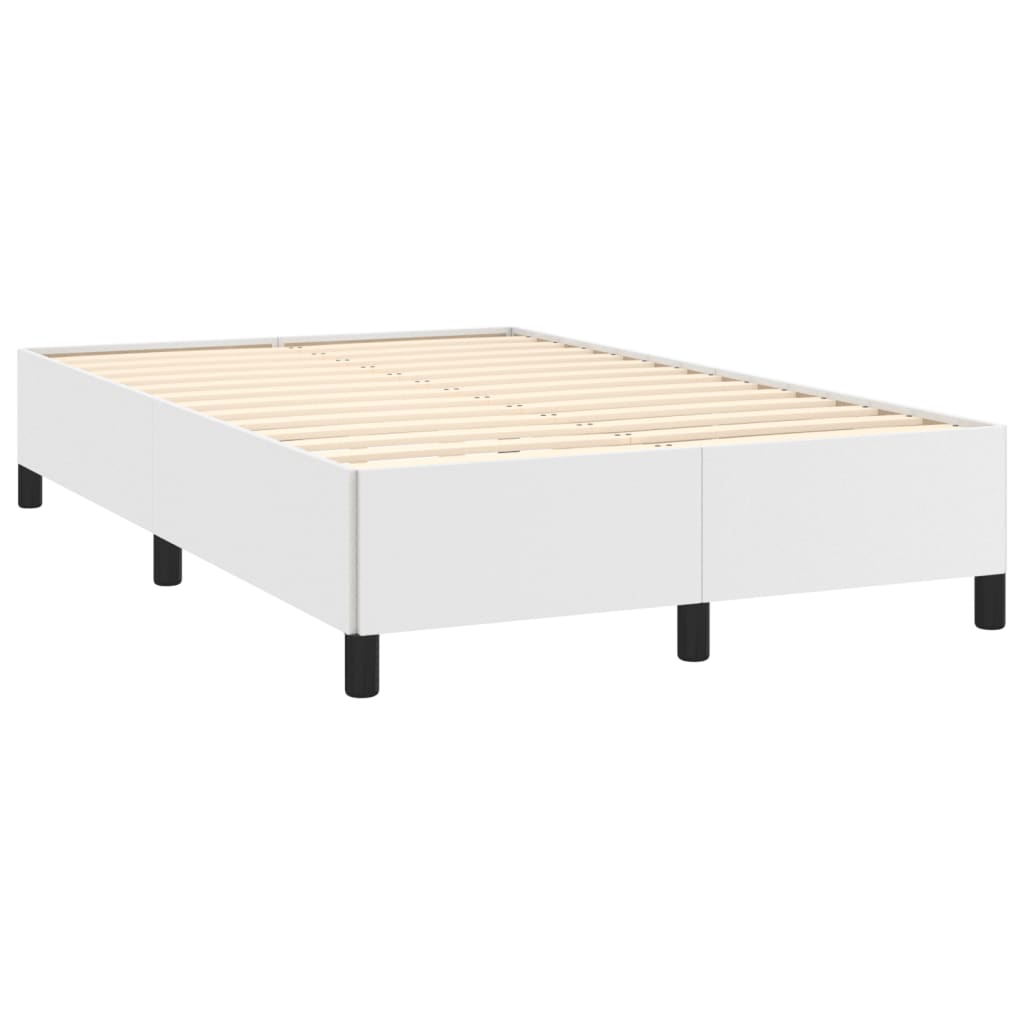 sengeramme uden madras 120x190 cm kunstlæder enkeltseng hvid