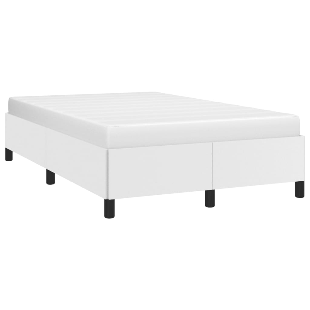 sengeramme uden madras 120x190 cm kunstlæder enkeltseng hvid