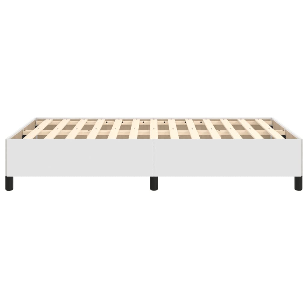 sengeramme uden madras 120x190 cm kunstlæder enkeltseng hvid