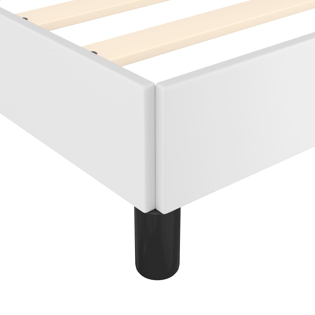 sengeramme uden madras 120x190 cm kunstlæder enkeltseng hvid