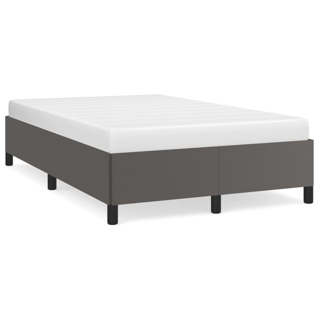 sengeramme uden madras 120x190 cm kunstlæder enkeltseng grå