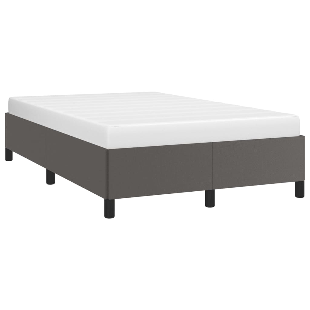 sengeramme uden madras 120x190 cm kunstlæder enkeltseng grå